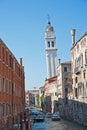 Greek church tower leaning in Venice