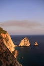 Mizithres Rocks viewed from Keri Lighthouse restaurant Royalty Free Stock Photo