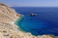 Greek coastline with blue sea