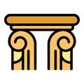 Greek column icon color outline vector Royalty Free Stock Photo