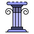 Greek column icon color outline vector Royalty Free Stock Photo