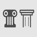 Greek column vector icon. Ancient greece pilar