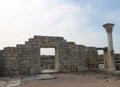 Greek columns and arch, Chersonese, Crimea Royalty Free Stock Photo