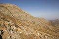 Greek Crete mountain range with highest mountain Ida Psiloritis, very dry hard terrain with sharp rocks and stones, natura park