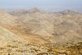 Greek Crete mountain range with highest mountain Ida Psiloritis, very dry hard terrain with sharp rocks and stones, natura park