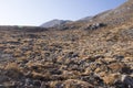 Greek Crete mountain range with highest mountain Ida Psiloritis, very dry hard terrain with sharp rocks and stones, natura park