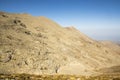 Greek Crete mountain range with highest mountain Ida Psiloritis, very dry hard terrain with sharp rocks and stones, natura park