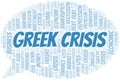 Greek Crisis word cloud create with text only.
