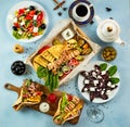 Greek cuisine selected assortment of dishes Royalty Free Stock Photo