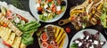 Greek cuisine selected assortment of dishes