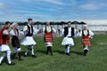 Greek dancers in folklore costumes Royalty Free Stock Photo