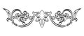 Greek decorative element flower, greek vector shape, stucco decoration, cartouche