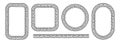 Greek doodle frames set. Hand drawn roman circle, oval and rectangle frame. Greek or Roman ancient motif border design Royalty Free Stock Photo