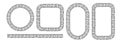 Greek doodle frames set. Hand drawn roman circle, oval and rectangle frame. Greek or Roman ancient motif border design Royalty Free Stock Photo