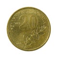 20 greek drachma coin 1992 obverse Royalty Free Stock Photo