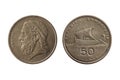Greek 50 drachmas coin Homer