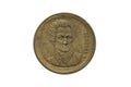 Greek 20 drachmas coin portrait image of Dionysios Solomos