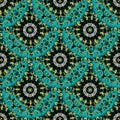 Greek ethnic style colorful vector seamless pattern. Tiled ornamental round mandalas background. Greek key meanders circle