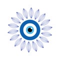 Greek evil eye, symbol of protection. Glass Turkish eye Nazar Boncugu. Amulet, talisman from the evil eye