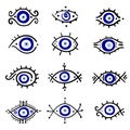 Greek evil eye vector symbol of protection. Amulet icon. Turkish Nazar Boncugu amulet illustration. Believed that it protects Royalty Free Stock Photo