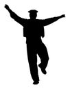 A Greek Evzone dancer vector silhouette. Traditional dance. Greek symbol. Sirtaki, Syrtaki, Zorba dance.