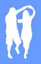 A Greek Evzone dancing couple vector silhouette.