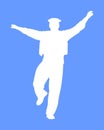 A Greek Evzone dancing couple vector silhouette.