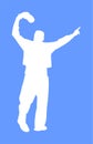 A Greek Evzone dancing couple vector silhouette.