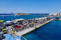 Greek Ferry Passengers on Dock, Naxos, Greece