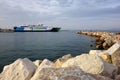 Greek Ferry in Rafina Port Royalty Free Stock Photo