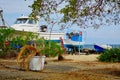 Greek Fishing Boats in Island Boat yard, Thassos, Greece