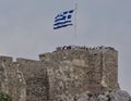 Greek Flag on the Acropolis