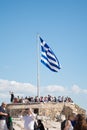 Greek flag at Acropolis, Greece