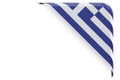 Greek flag corner, button, label. 3D rendering Royalty Free Stock Photo