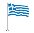 Greek Flag. Isolated Wave Flag of Greece Country Royalty Free Stock Photo