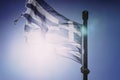 Greek flag waving o wind Royalty Free Stock Photo