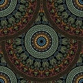 Greek floral mandalas seamless pattern. Colorful vector background. Beautiful greek key, meander ornaments. Repeat ornamental Royalty Free Stock Photo