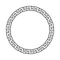 Greek frame. Meander pattern. Border circle. Greek round frame. Greece ornament. Grecian ancient style. Roman design. Geometric me Royalty Free Stock Photo