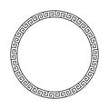 Greek frame. Meander pattern. Border circle. Greek round frame. Greece circular ornament. Grecian ancient style. Roman design. Geo Royalty Free Stock Photo