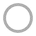 Greek frame. Meander pattern. Border circle. Greek round frame. Greece circular ornament. Grecian ancient style. Roman design. Geo