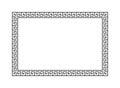 Greek frame. Meander pattern border rectangle. Greek square frame. Greece ornament. Grecian ancient style. Roman design. Geometric