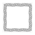 Greek frame. Meander pattern border square. Greek rectangle frame. Greece ornament. Grecian ancient style. Roman design Royalty Free Stock Photo