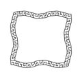 Greek frame. Meander pattern border square. Greek rectangle frame. Greece ornament. Grecian ancient style. Roman design. Geometric