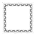 Greek frame. Meander pattern border square. Greek rectangle frame. Greece ornament. Grecian ancient style. Roman design. Geometric Royalty Free Stock Photo