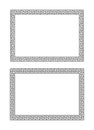 Greek frames. Meander pattern set border rectangle. Greek square frame. Greece ornament. Grecian ancient style. Roman design. Geom