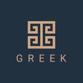 Greek fret logo icon design template Royalty Free Stock Photo