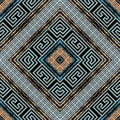 Greek geometric seamless pattern. Vector plaid background. Grunge digital stripes, abstract shapes, rhombus, frames, borders and Royalty Free Stock Photo