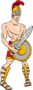 Greek god ares cartoon illustration