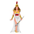 Greek god and goddess vector illustration series, Athena