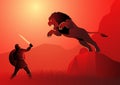 Heracles or Hercules fighting the Nemean lion Royalty Free Stock Photo